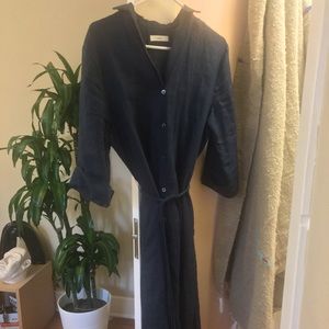 Dark blue linen dress
